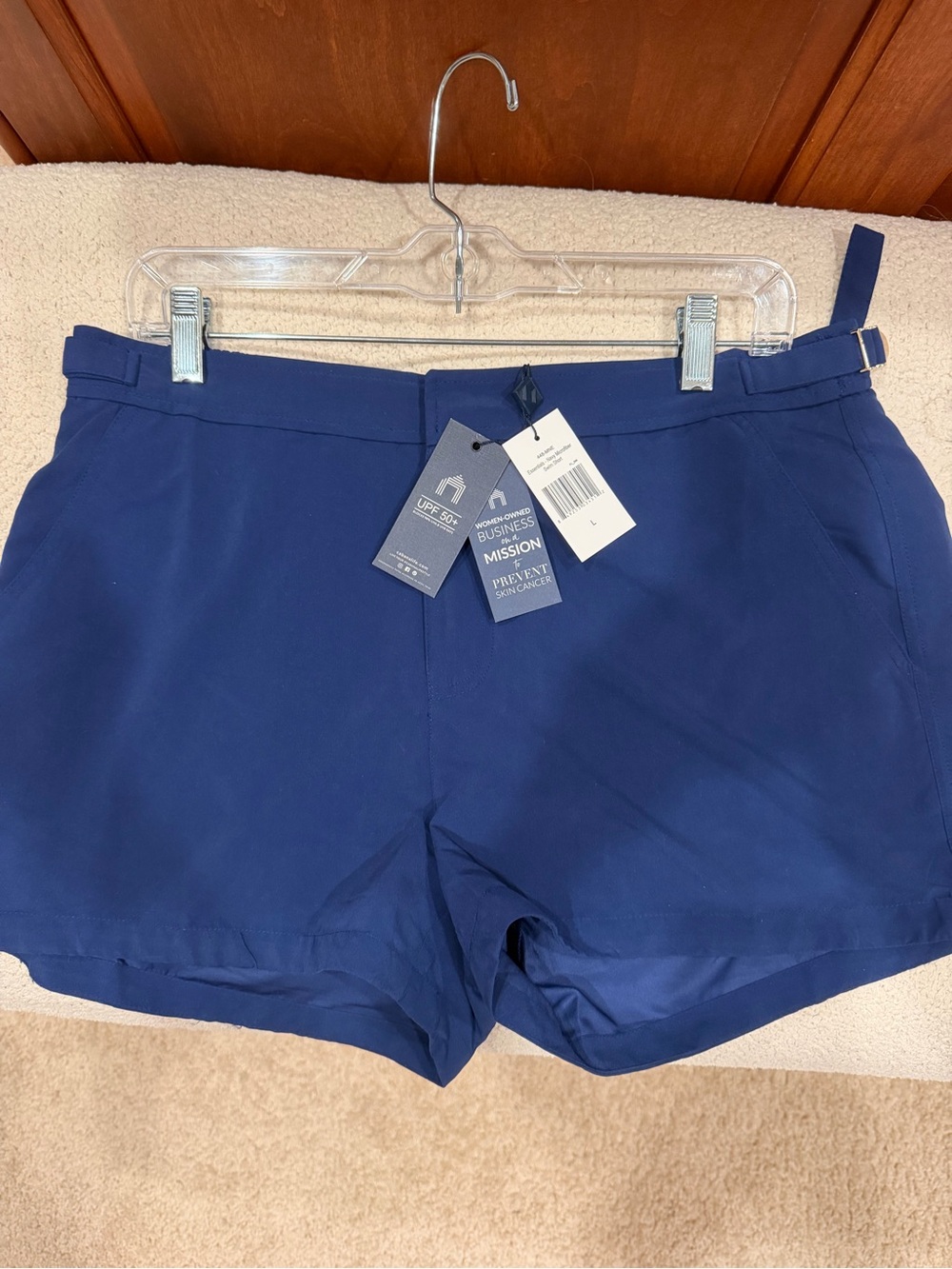 NWT Cabana Life Navy High-Rise Tailored Women's Swim Shorts